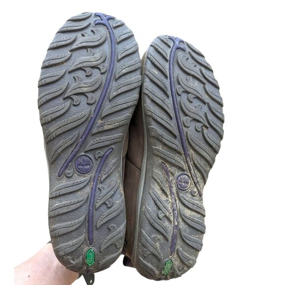 Womens Timberland Norwood Brown Pink Leather Mid Hiking Boots Size 6.5 - Picture 6 of 10